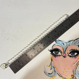 Creamy White Dior Heart on Delicate Wire-Wrapped Pearl Necklace