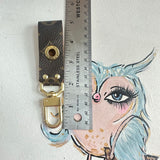 Tiny Upcycled LV Bag Charm/Keychain with LV Eyelets