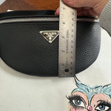 Black Leather Prada Tag Sling/Fanny Pack Bag