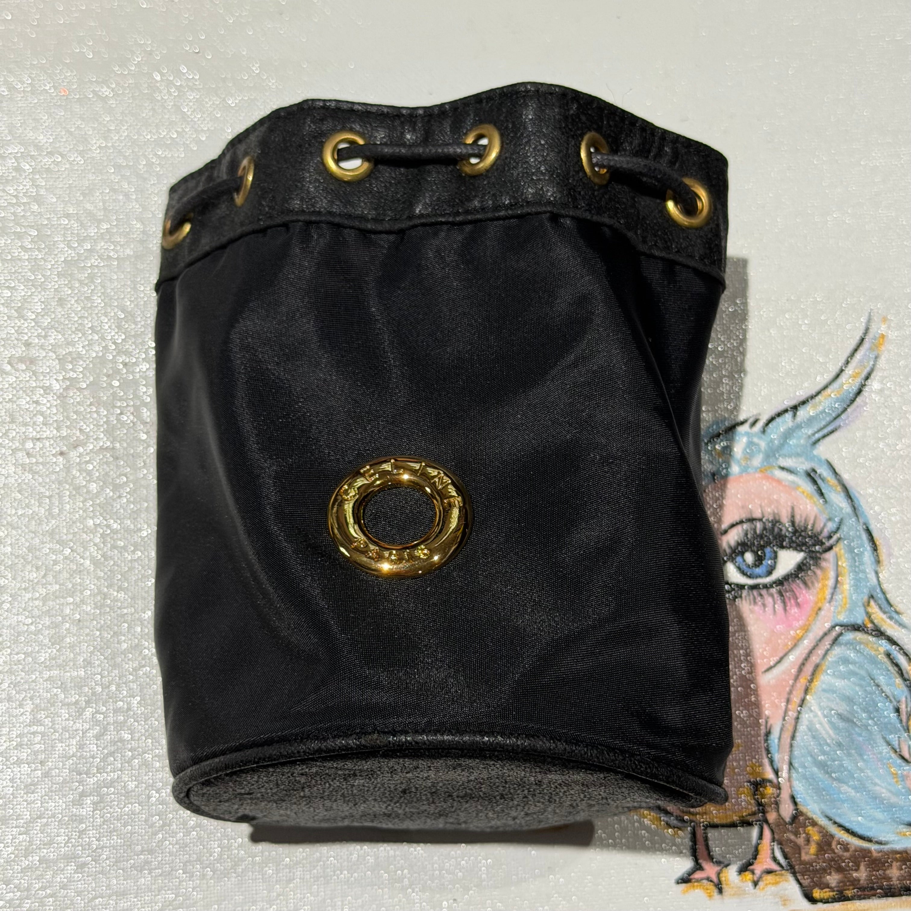 The Junco Drawstring Bag - Black CELINE