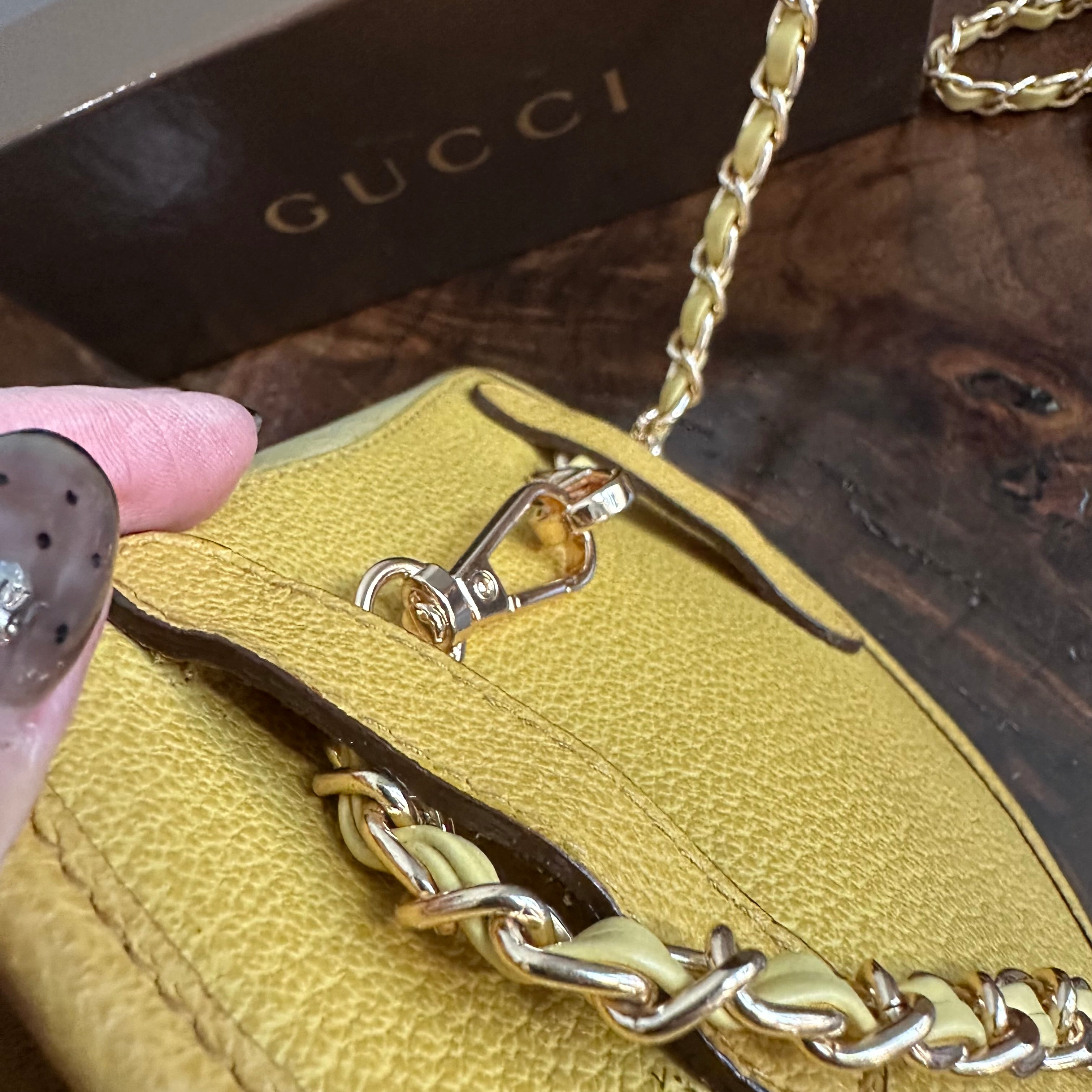 The Junco Crossbody/Belt Bag - Vintage Gucci Horsebit in Yellow Suede