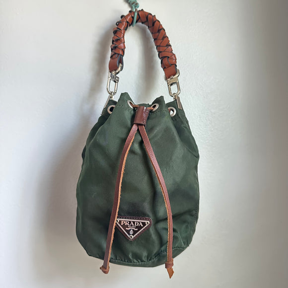 The Junco Pouch - Vintage Prada in Forest Green
