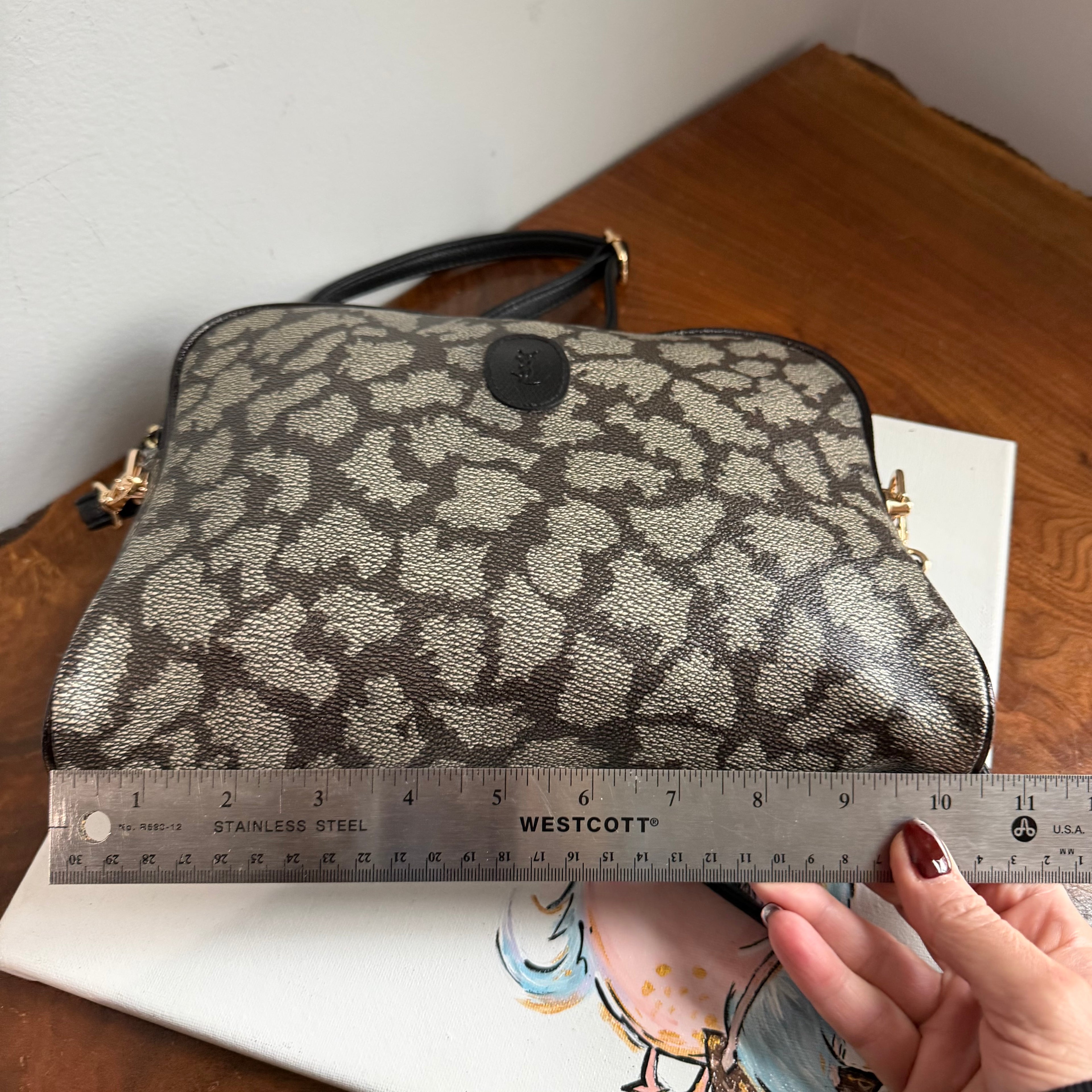 The Junco Crossbody - Vintage YSL in Giraffe Print with Black