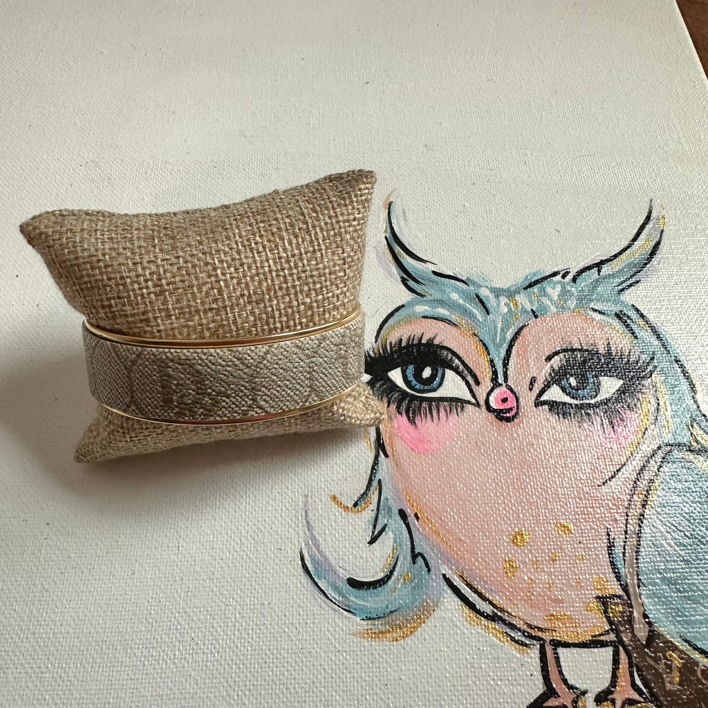 Adjustable Bracelet Cuff in Upcycled Dior