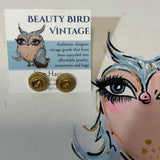 Upcycled Gold Gucci GG Button Earring Studs