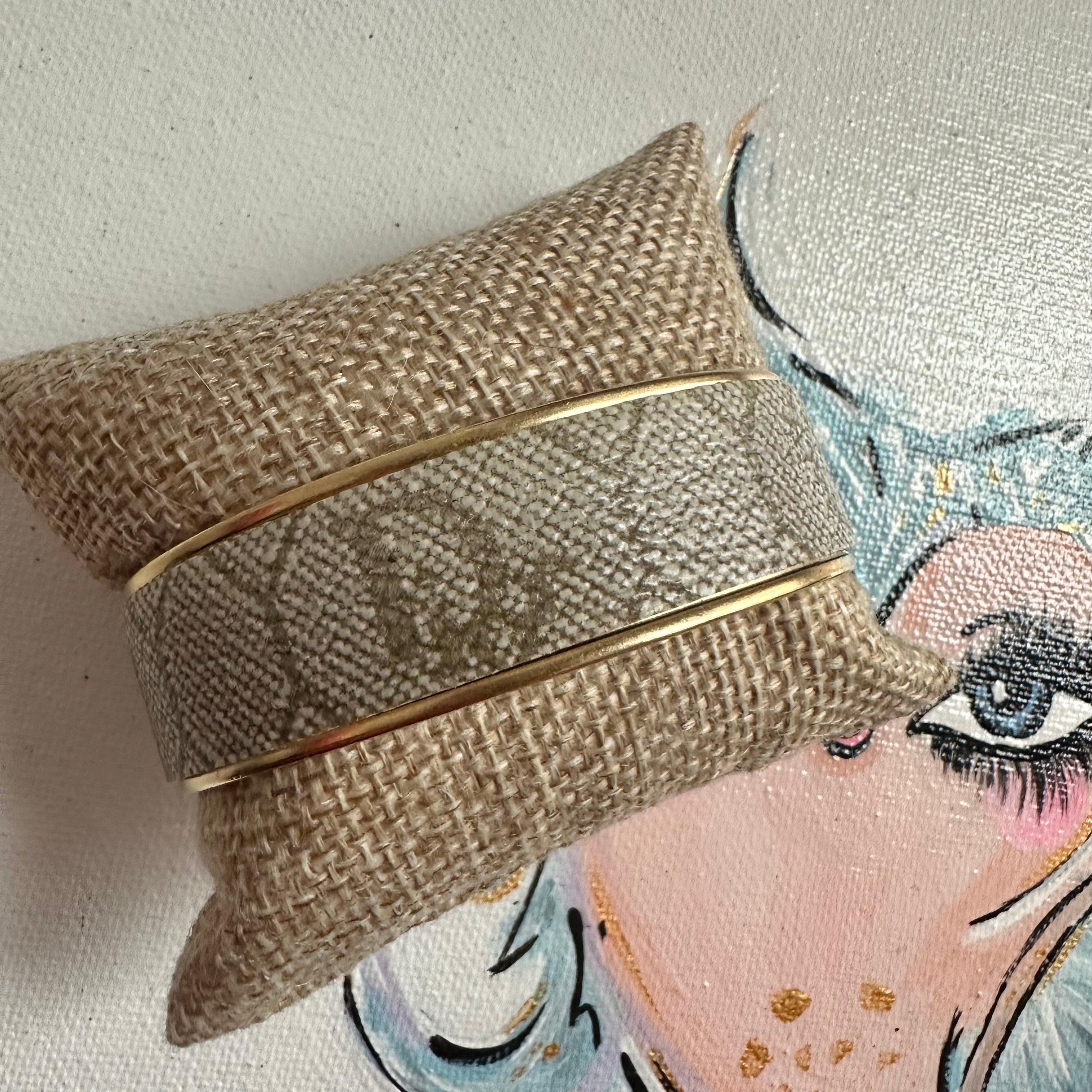 Adjustable Bracelet Cuff in Upcycled Dior