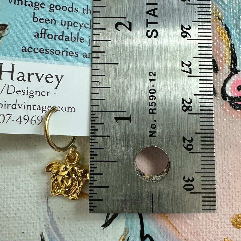 Upcycled Gold Versace Medusa Earrings