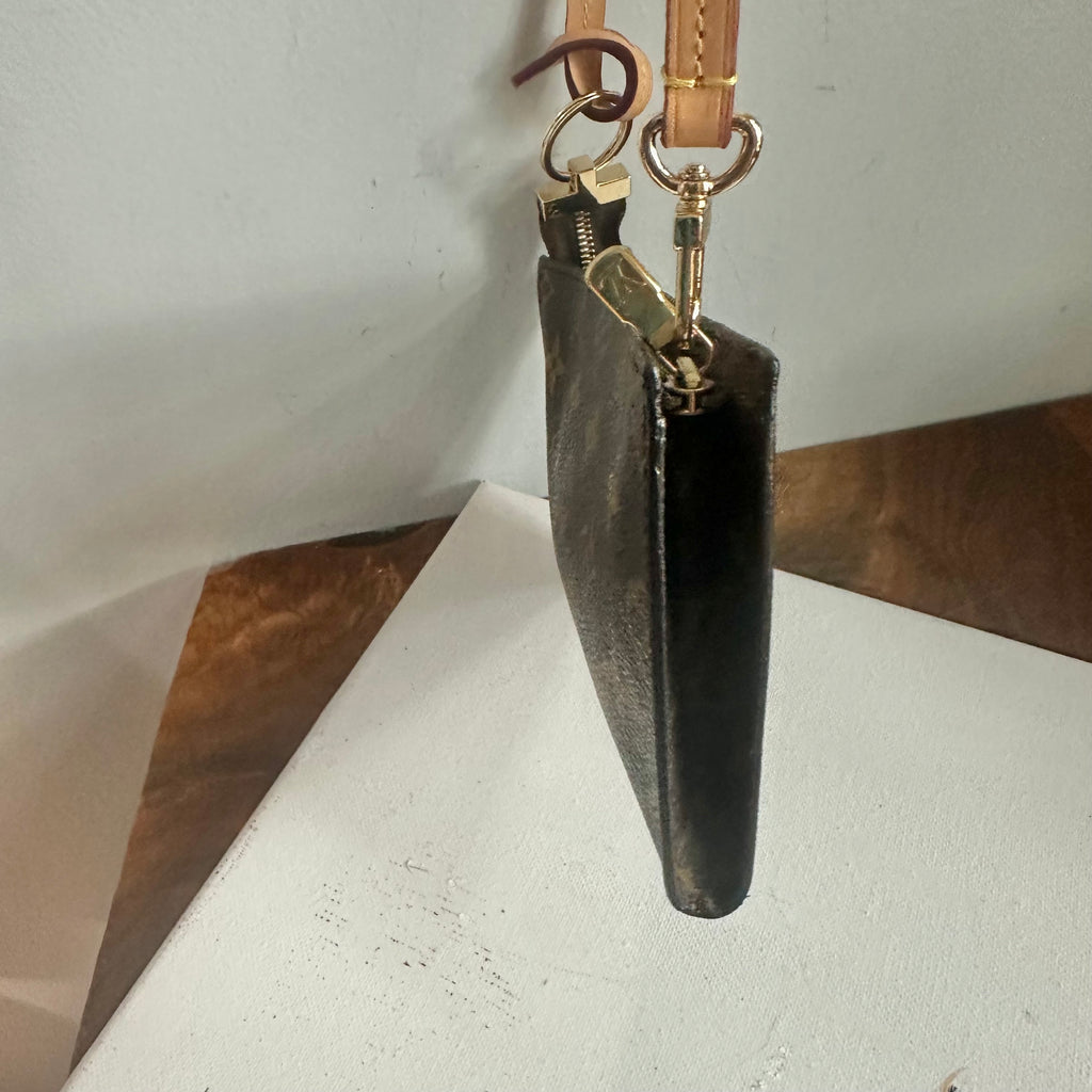 The Junco - Upcycled LV Monogram Wristlet in Vachetta