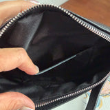 Black Leather Prada Tag Sling/Fanny Pack Bag (smaller)