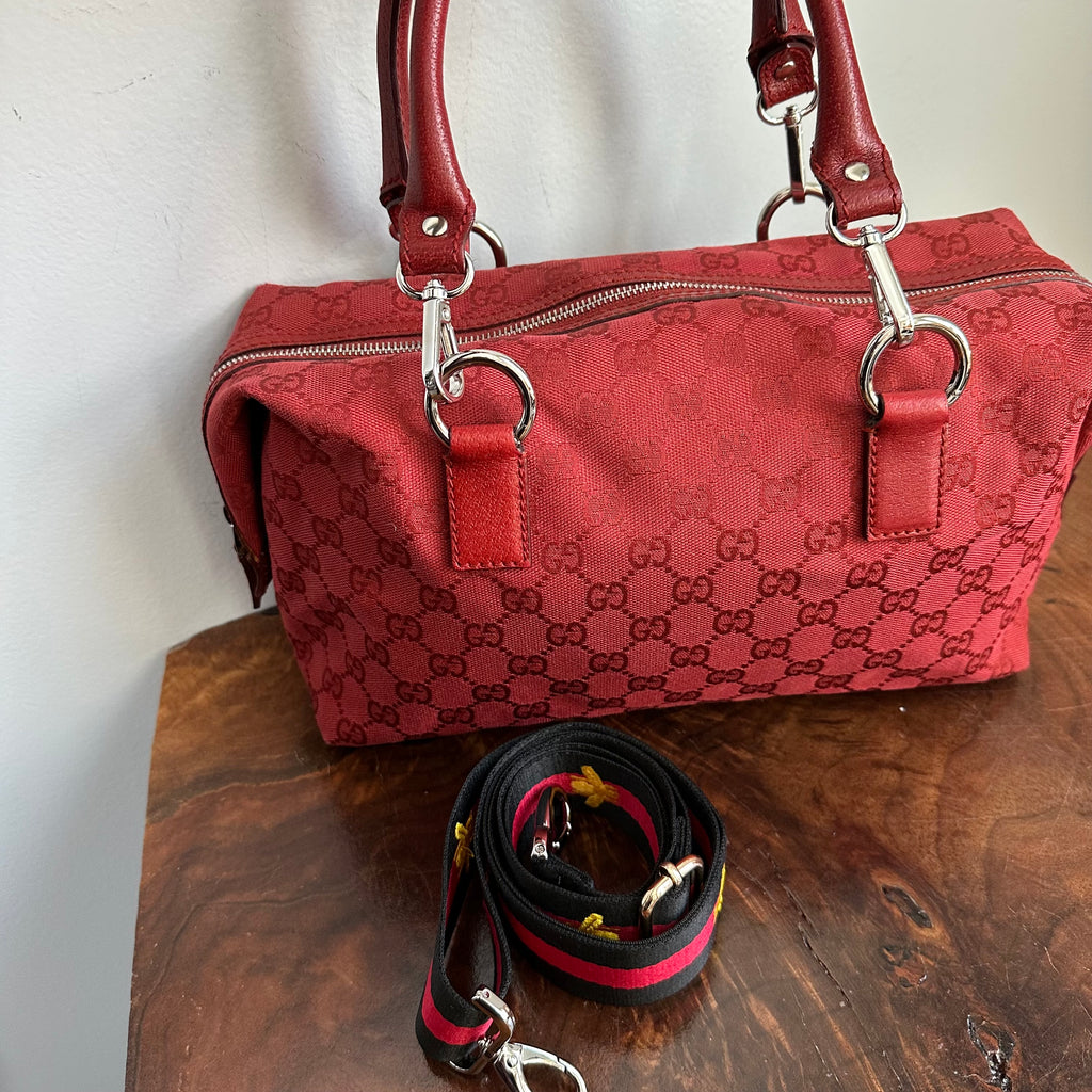 The Full Falcon Crossbody/Handbag - Vintage Gucci in Red Canvas
