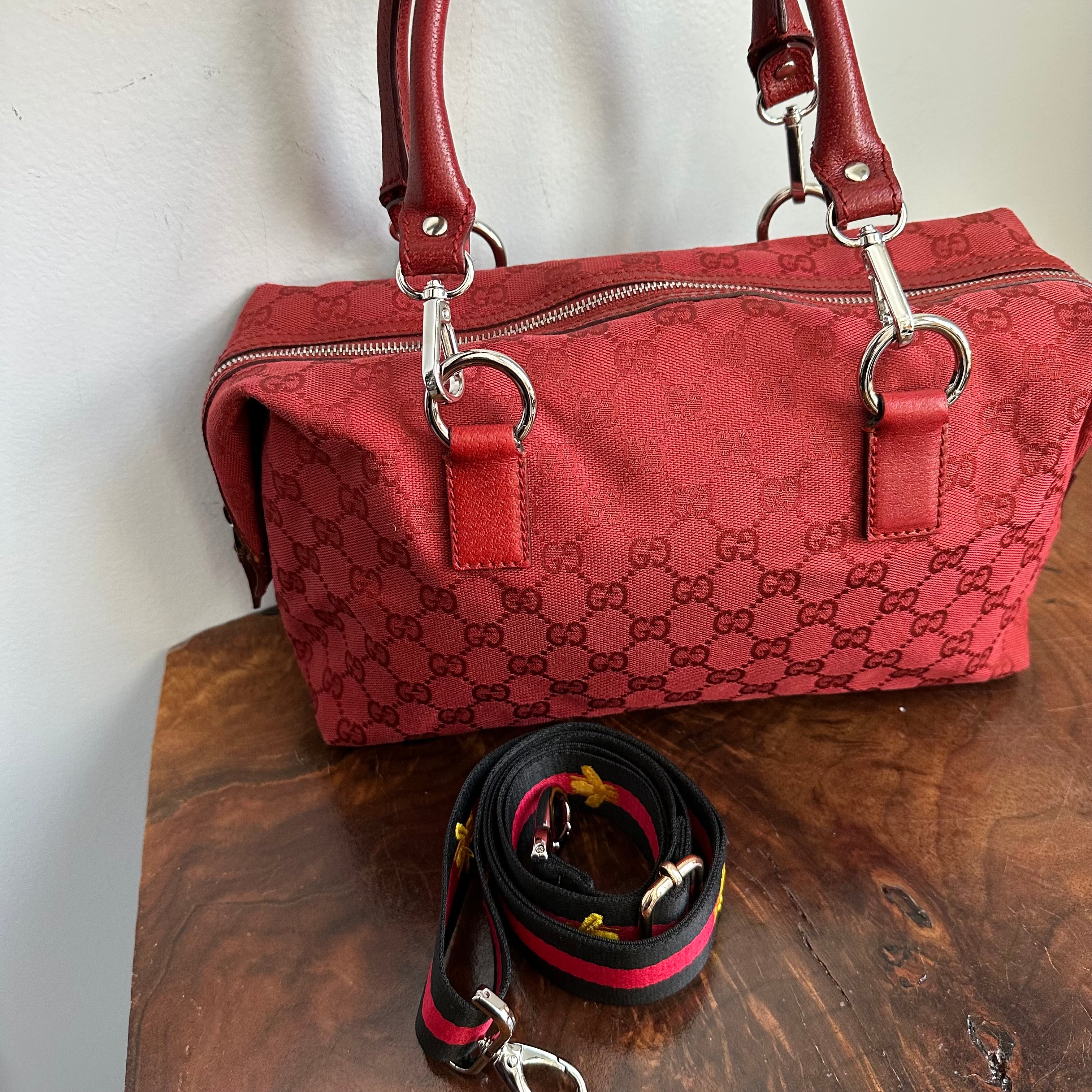 The Full Falcon Crossbody/Handbag - Vintage Gucci in Red Canvas