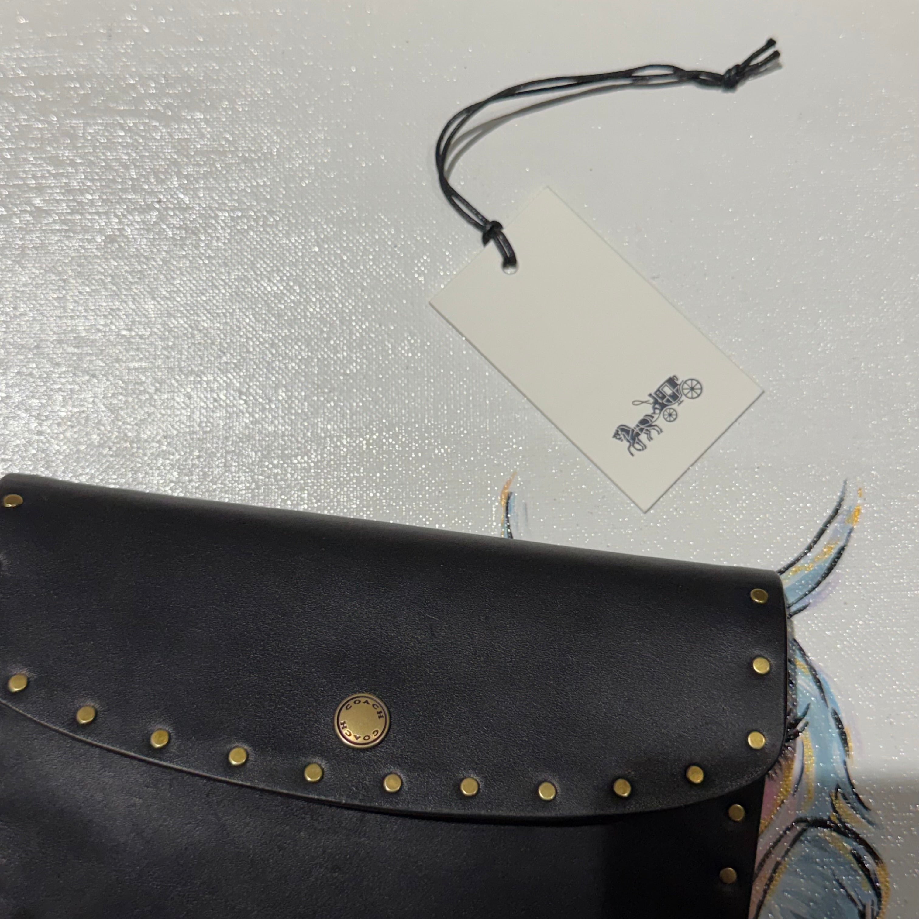 The Junco Wristlet - Black Leather Coach