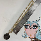 Large Black LV Trunks & Bags Charm on Gold-Filled Paperclip Chain Necklace