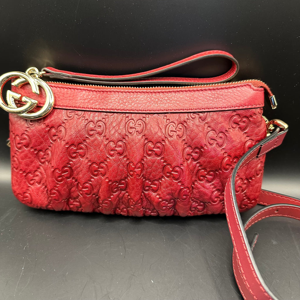 The Junco Crossbody - Gucci Guccisima Leather in Deep Red