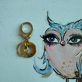 Upcycled Brass LV Keychain/Bag Charm