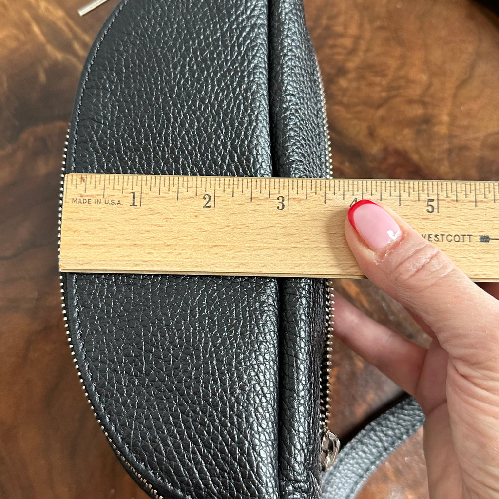 Black Leather Prada Tag Sling/Fanny Pack Bag (smaller)