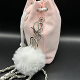 The Junco Crossbody Drawstring Bag  - Pale Pink Dior