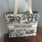 The Tote Bag - Canvas Dior in Cream/Graphite