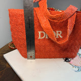 The Crossbody Tote Bag - Raffia Dior in Red/Orange