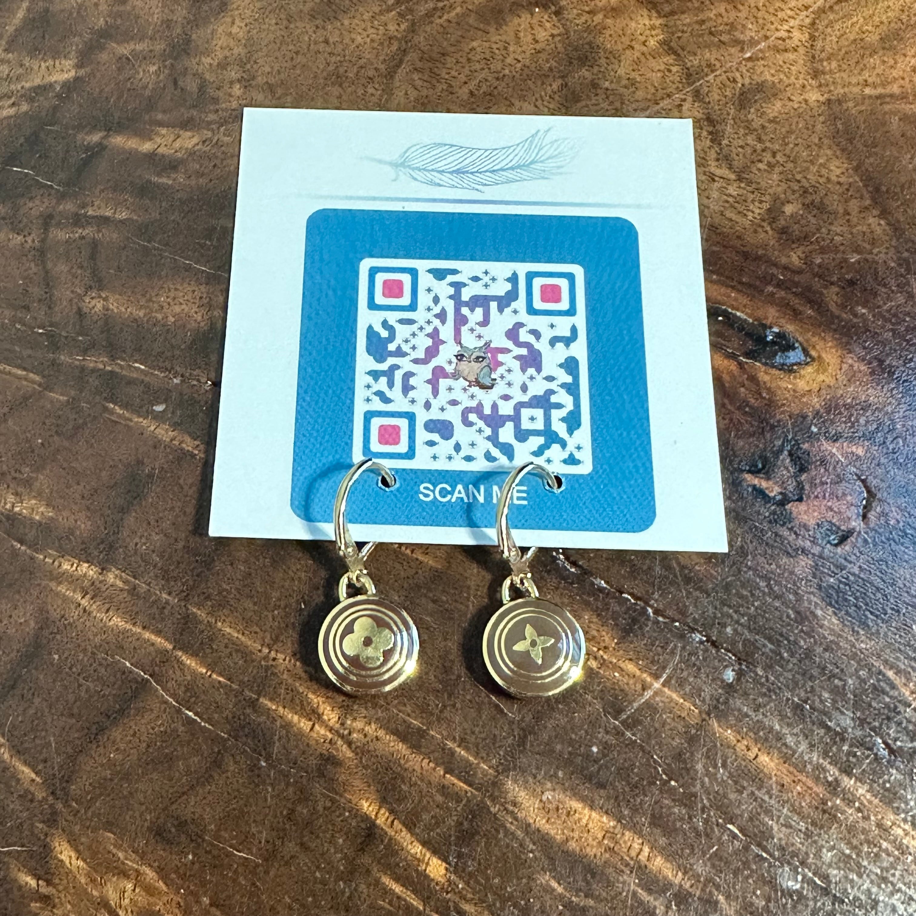 Upcycled LV Bag Charm Pastilles Earrings