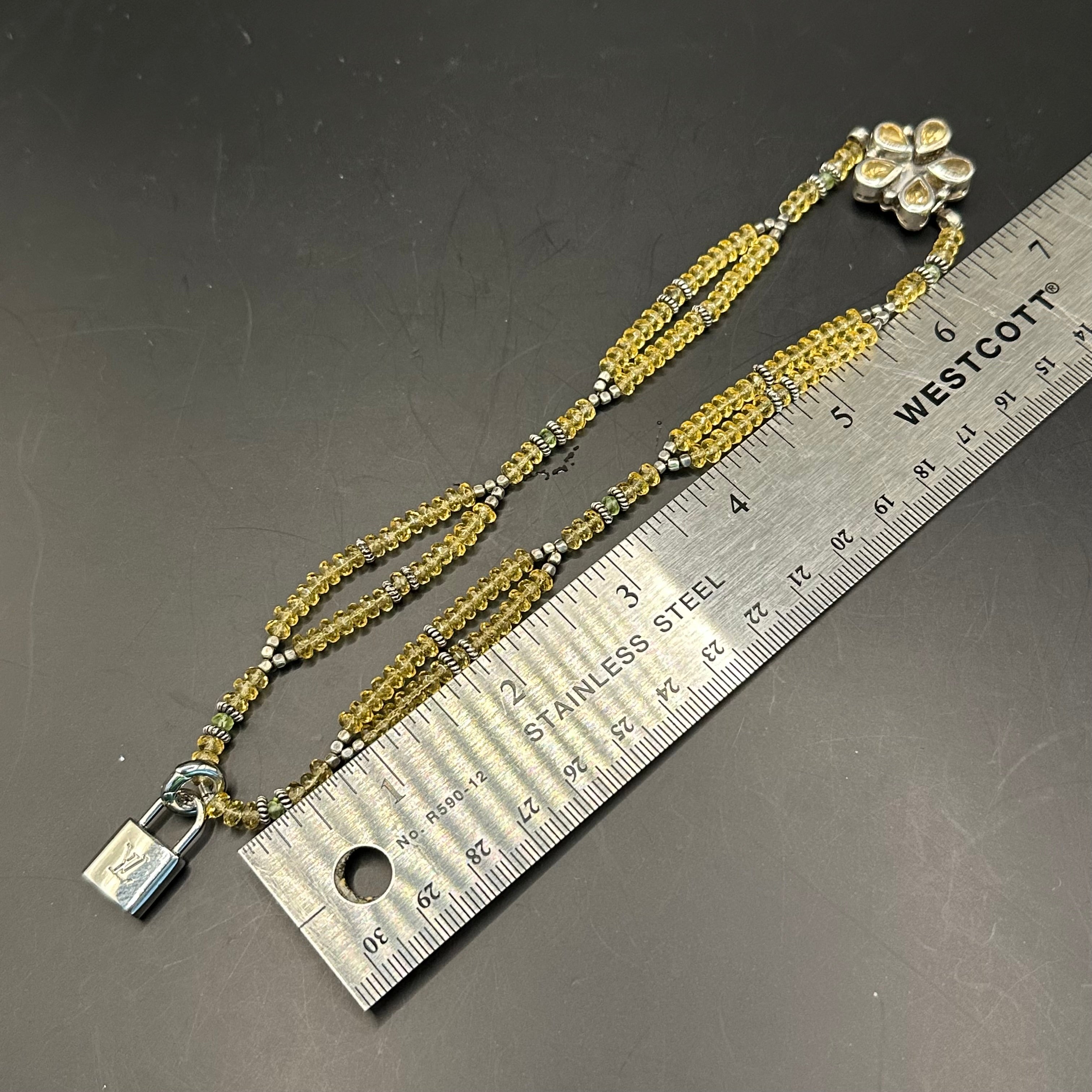 LV Lock Pendant on Citrine Choker Necklace