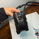 The Junco Crossbody - Black Shearling Leather Coach