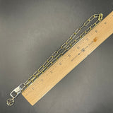 Repurposed Silver LV Zipper Pull Necklace with on Gold-Filled Chain