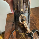 The Junco Crossbody Bag - Vintage Monogram in Black