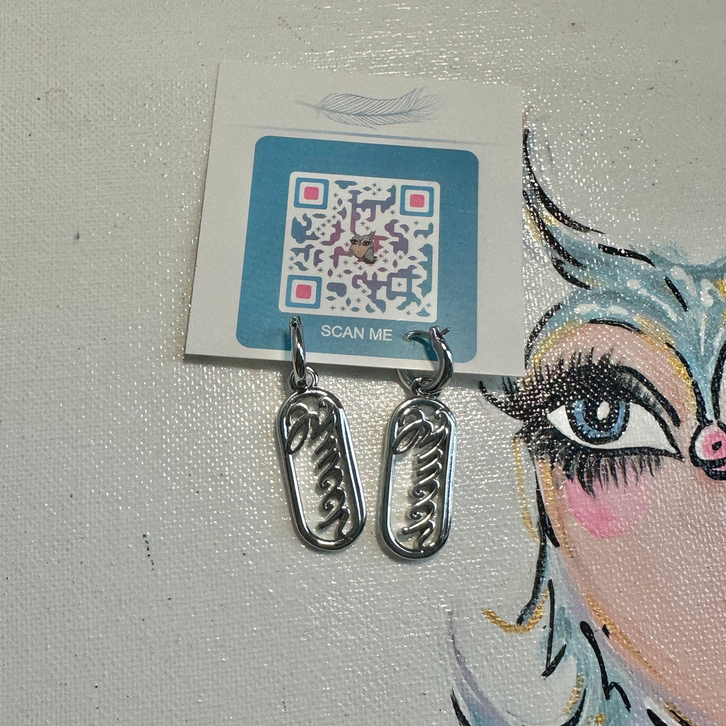 Upcycled Silver Gucci Zipper Pull Earrings