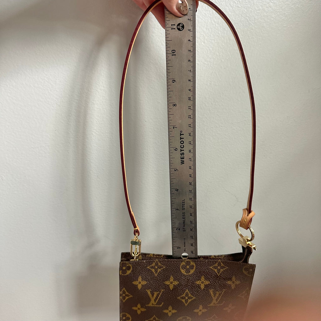 The Junco - Upcycled LV Monogram Wristlet in Vachetta