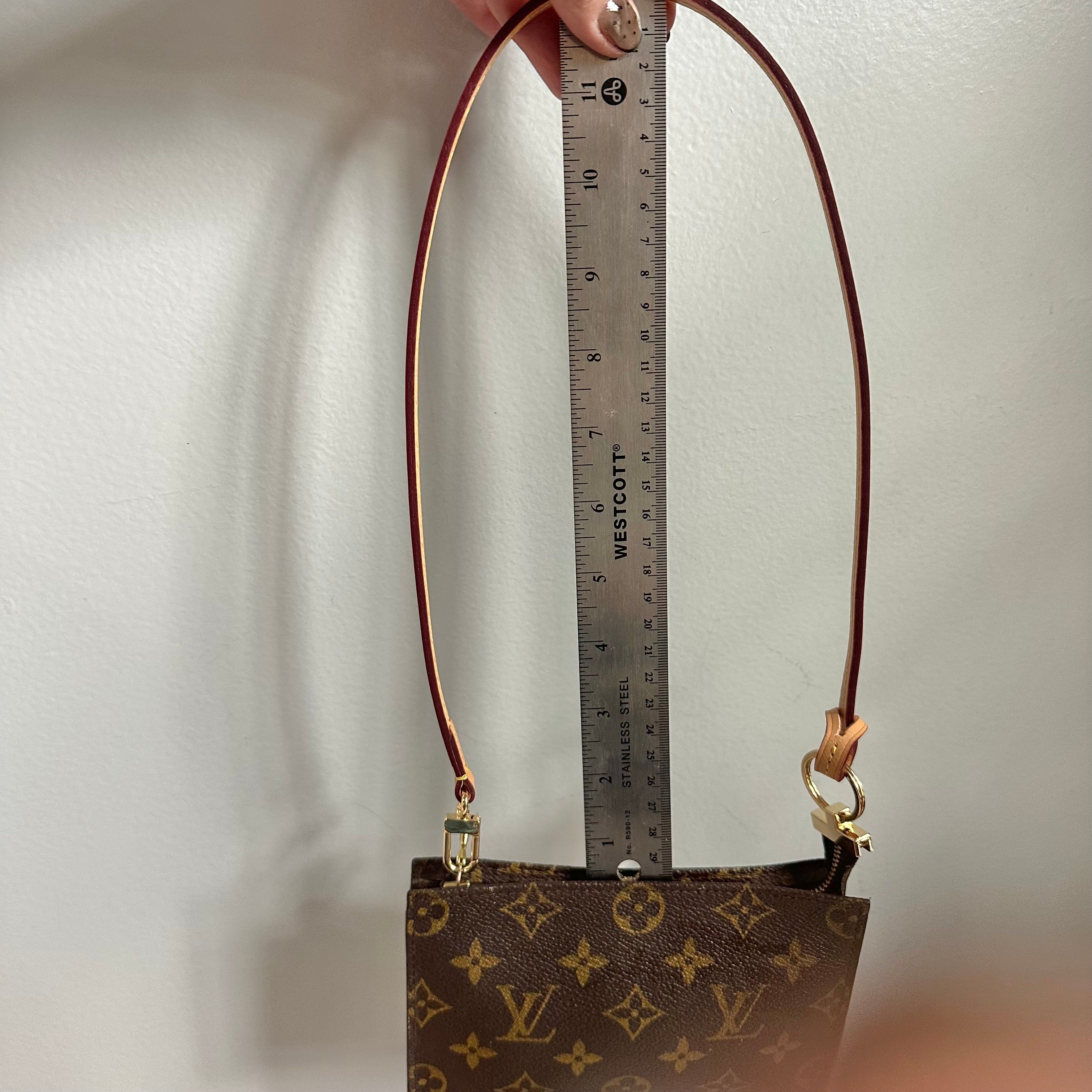 The Junco - Upcycled LV Monogram Wristlet in Vachetta