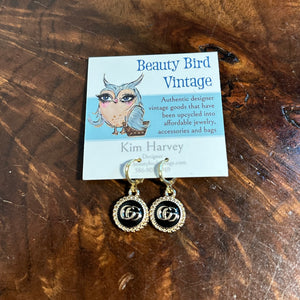 Upcycled Black/Gold GG Gucci Earrings