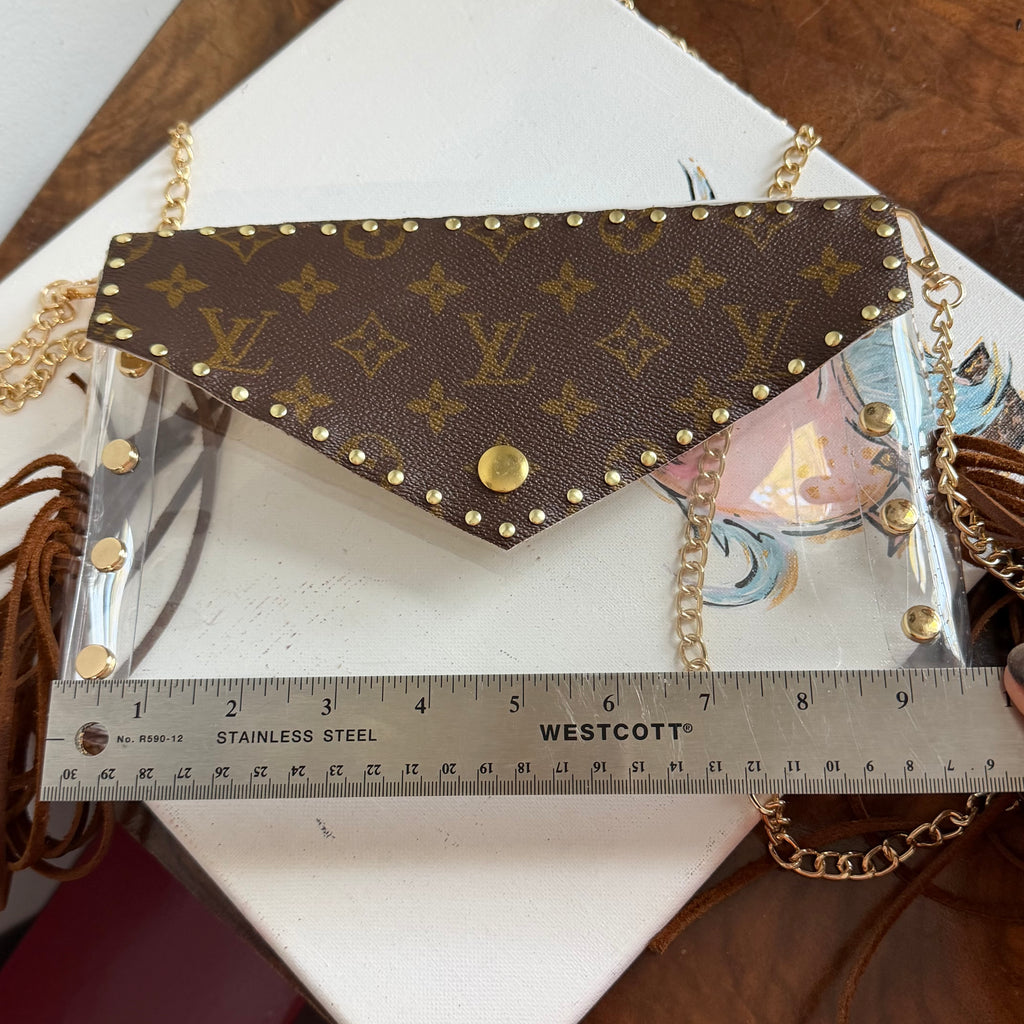 Western Flair Upcycled LV Clear Crossbody Stadium Bag