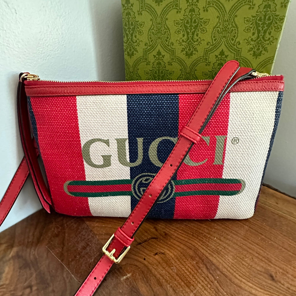 The Junco Crossbody - Red/White/Blue Vintage Gucci GG