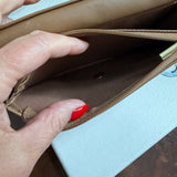 Button Bag - Tan Phone Crossbody with LV Button