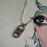 Oval LV Necklace - Silver