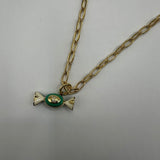 Sweet Like Candy - LV Charm Necklace on GF Paperclip Chain