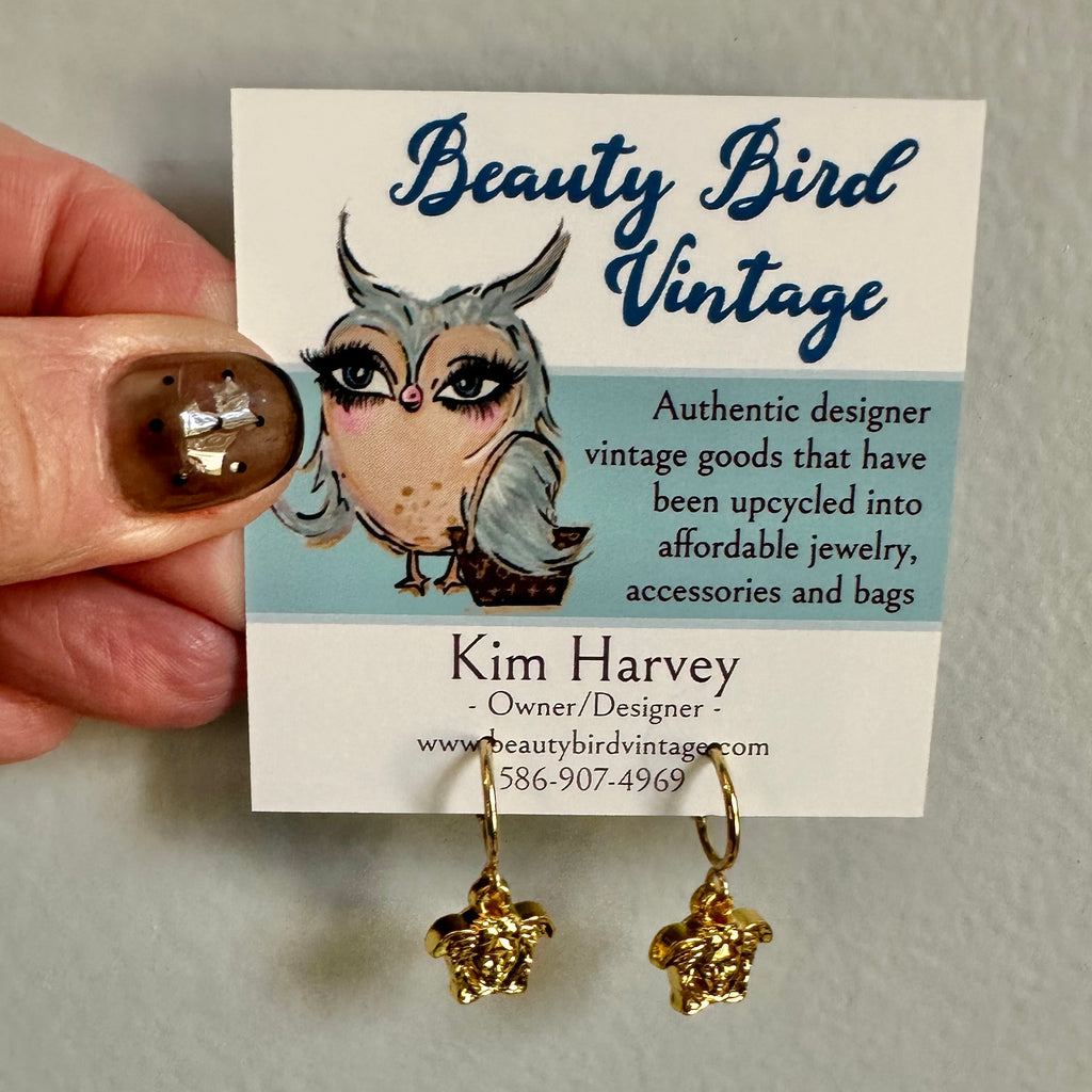 Upcycled Versace Medusa Earrings