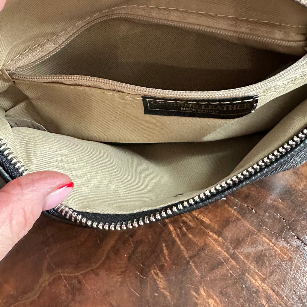 Black Leather Prada Tag Sling/Fanny Pack Bag (smaller)