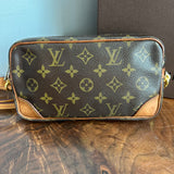 The Junco Crossbody Bag - Vintage Monogram in Tan