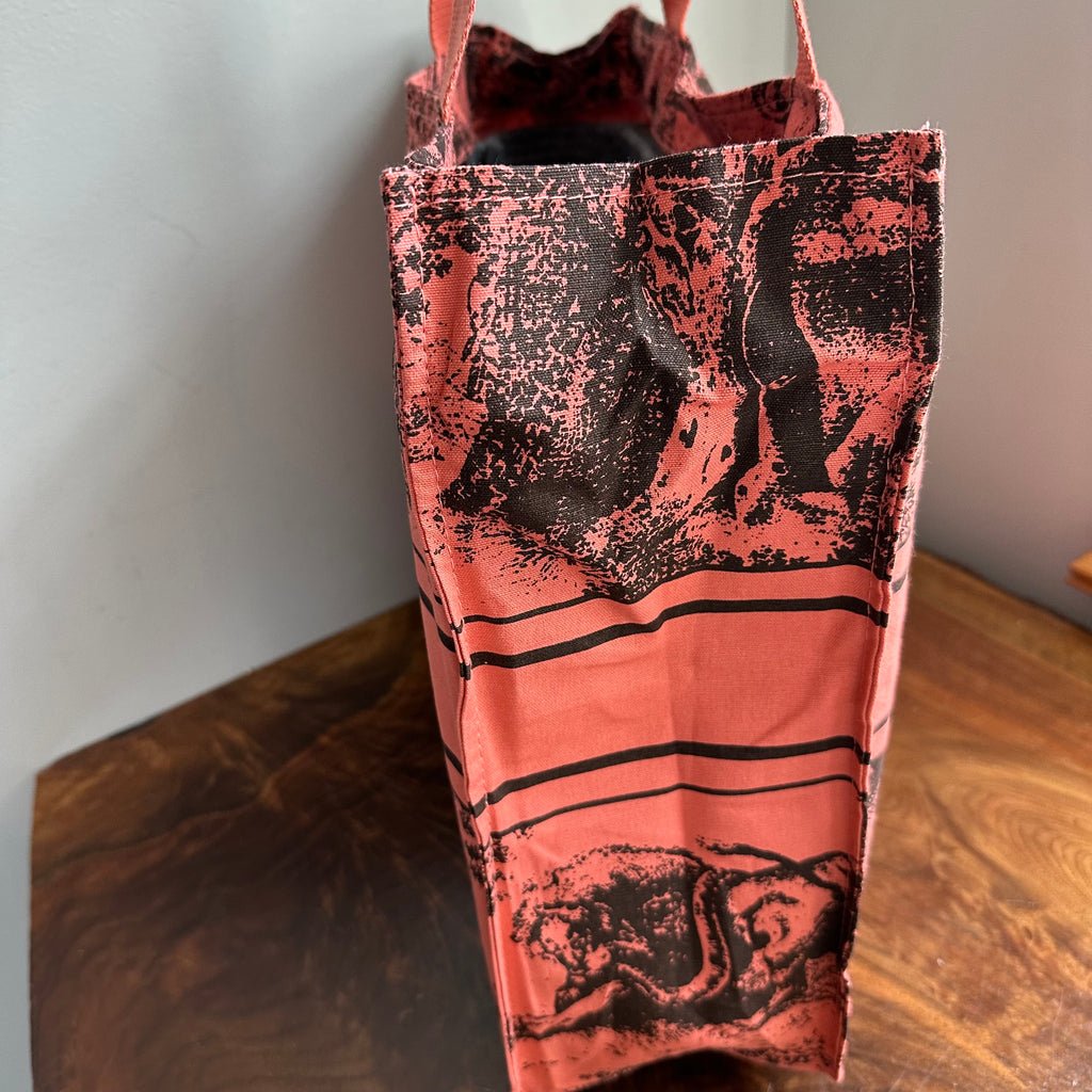 The Tote Bag - Canvas Dior in Salmon Pink/Graphite