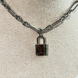LV Lock Charm Necklace - Silver