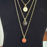 Small LV Charm Necklace on Gold-Filled Paperclip Chain