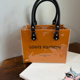 The Smaller Tote Bag - Classic Orange LV with Black Handles (9x7x5)