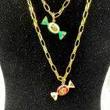 Sweet Like Candy - LV Charm Necklace on GF Paperclip Chain