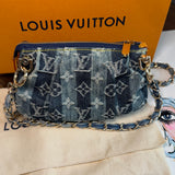 The Mini Falcon - Vintage LV in Blue Denim