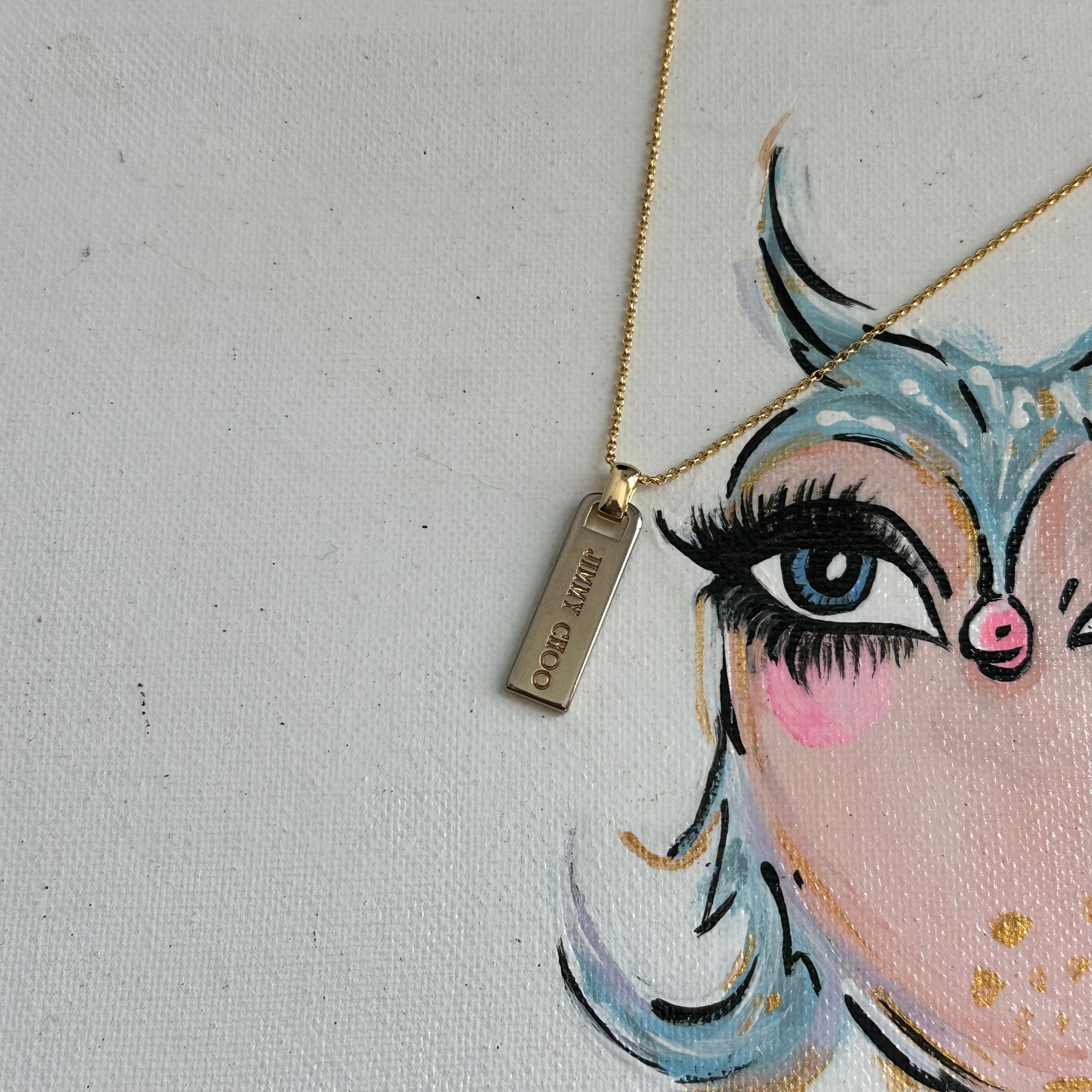 Upcycled Jimmy Choo Zipper Pull Necklace