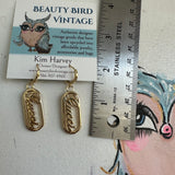 Upcycled Gold Gucci Zipper Pull Earrings