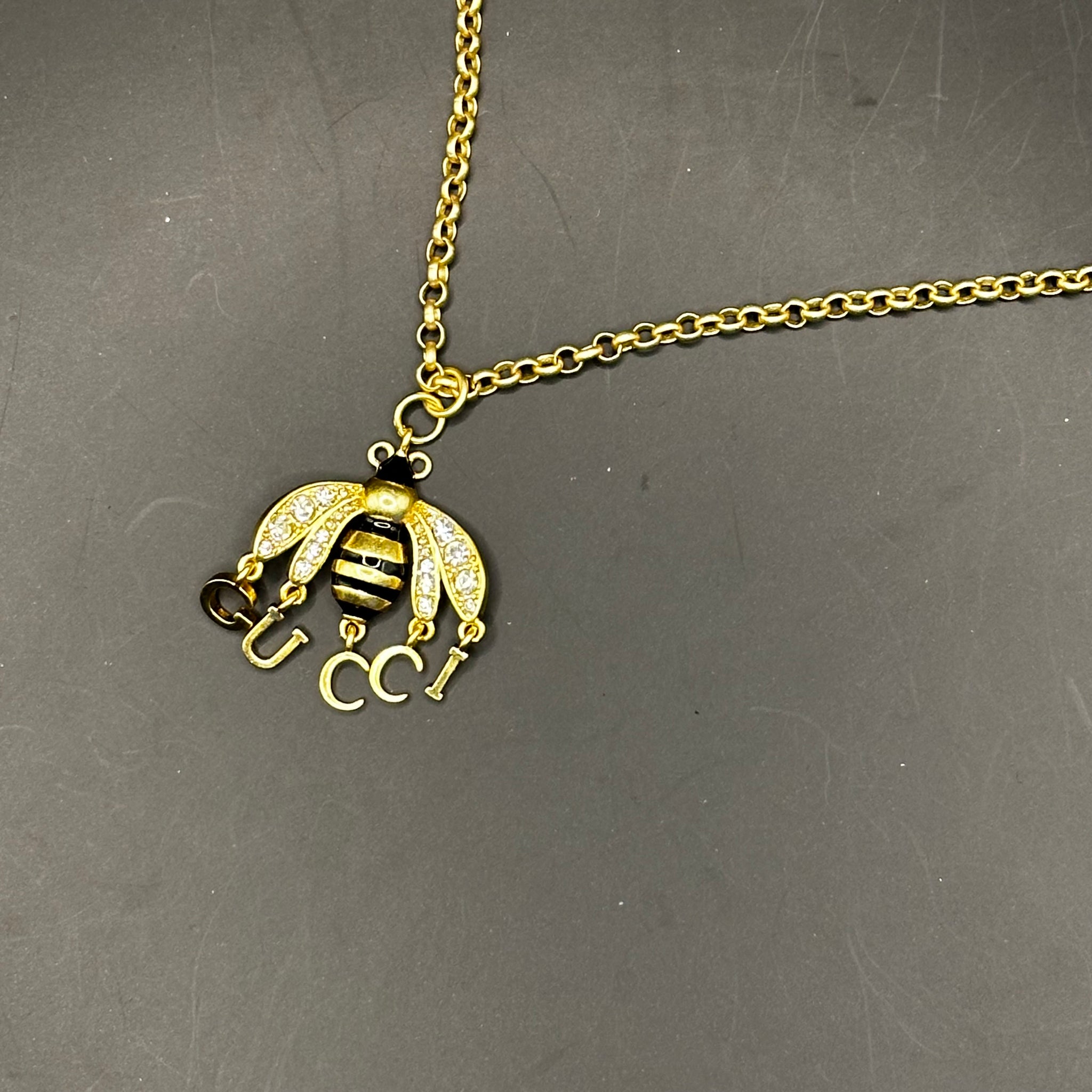 Gucci bee necklace silver clearance