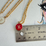 Small LV Charm Necklace - Gold-Filled Chain